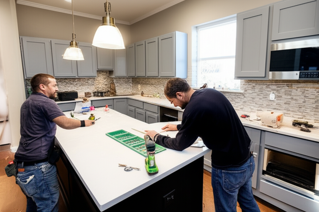 Kitchen countertop installation