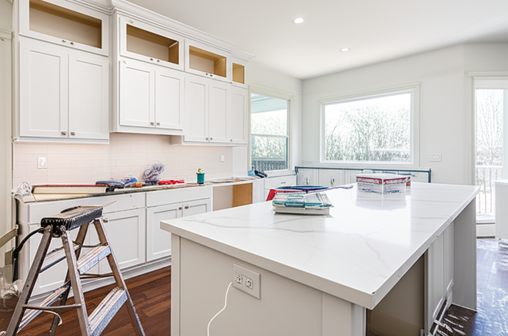 Kitchen countertop installation