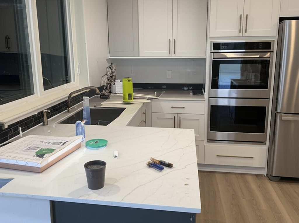 Kitchen countertop installation