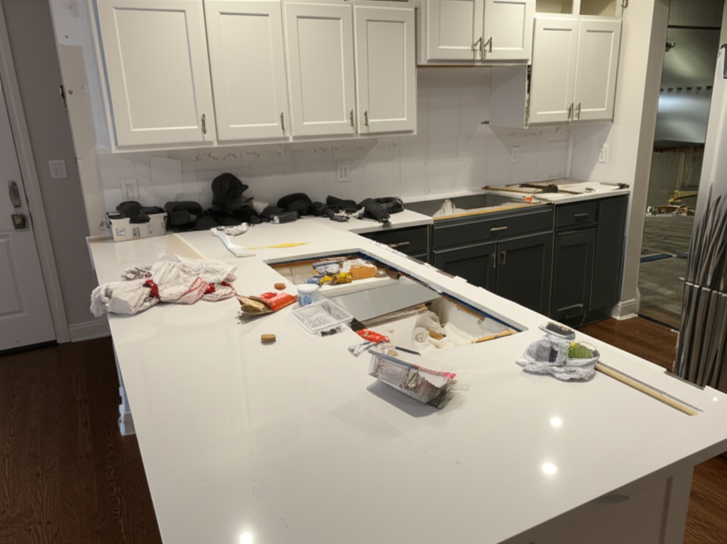 Kitchen countertop installation