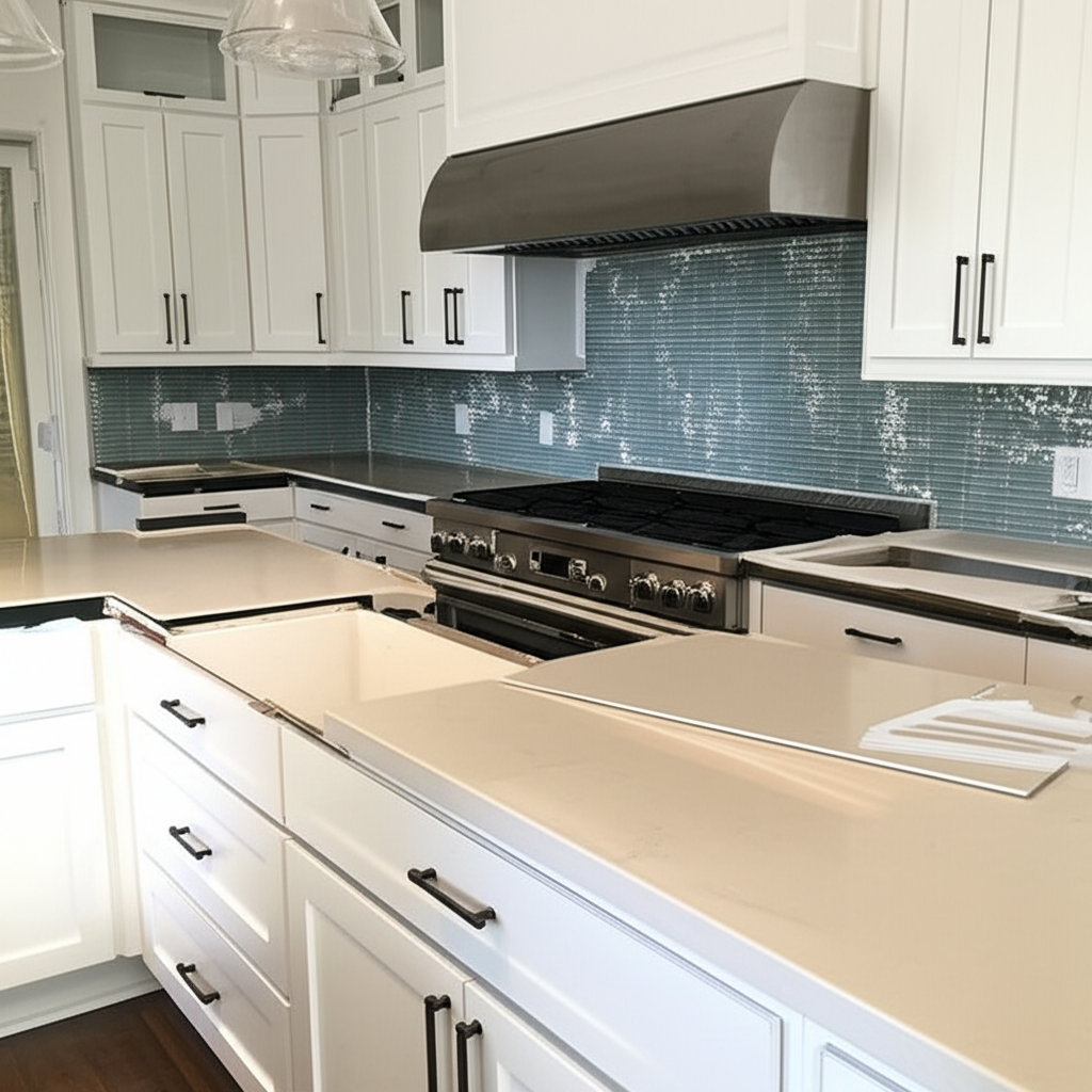 Kitchen countertop installation