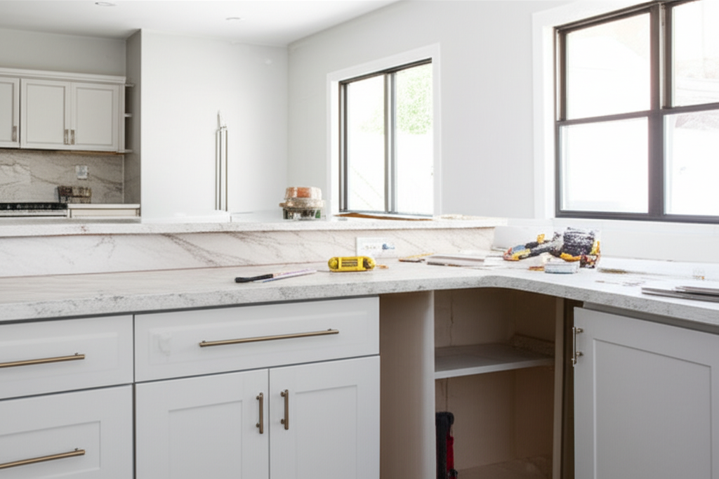 Kitchen countertop installation