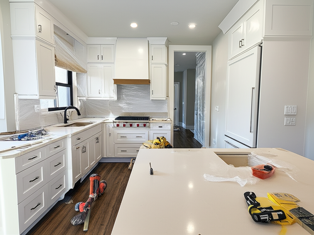 Kitchen countertop installation