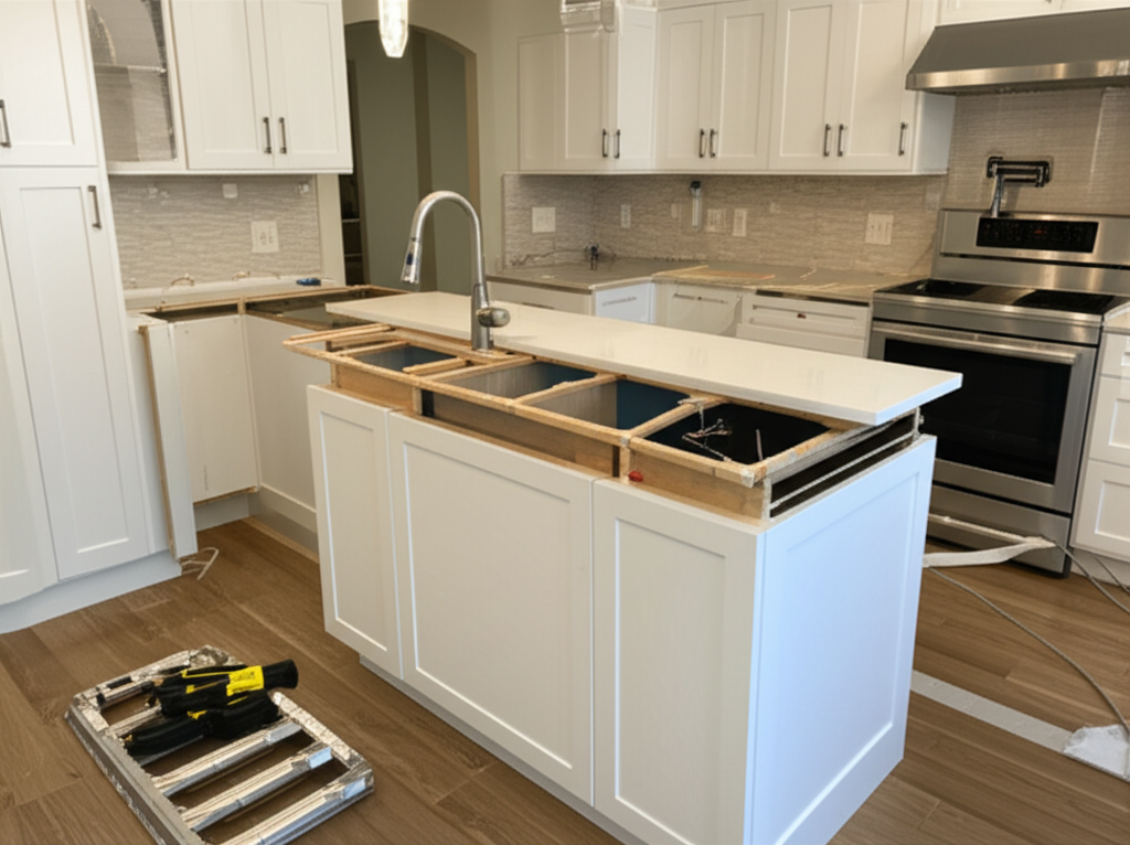 Kitchen countertop installation