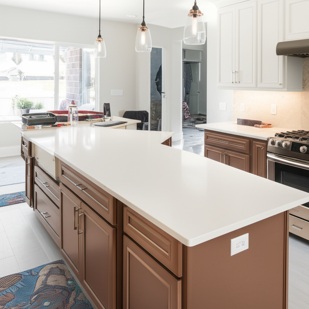 Kitchen countertop installation