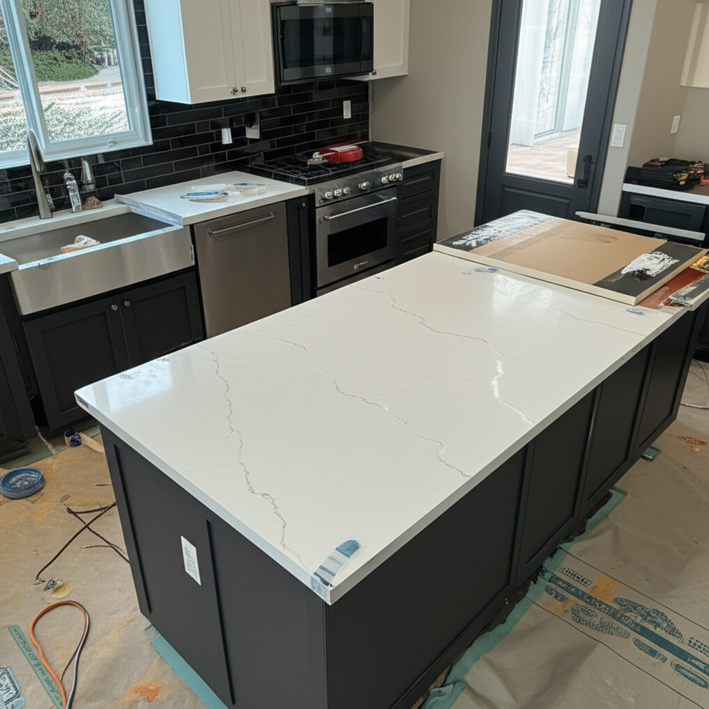 Kitchen countertop installation