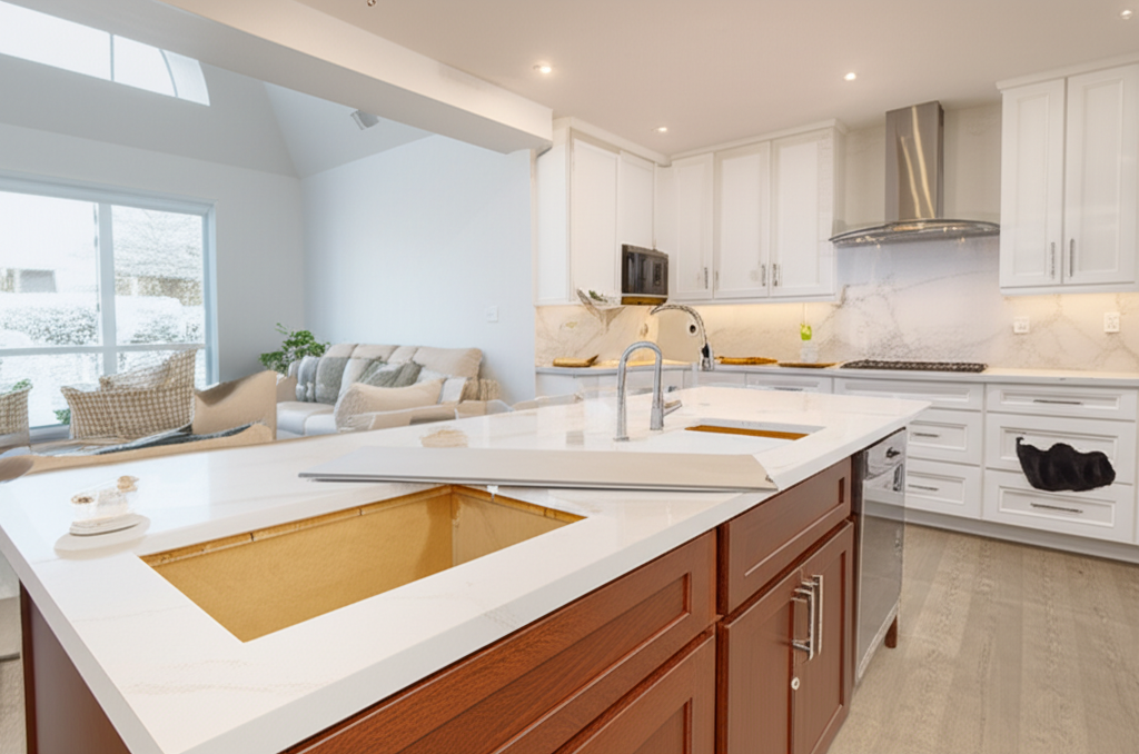 Kitchen countertop installation