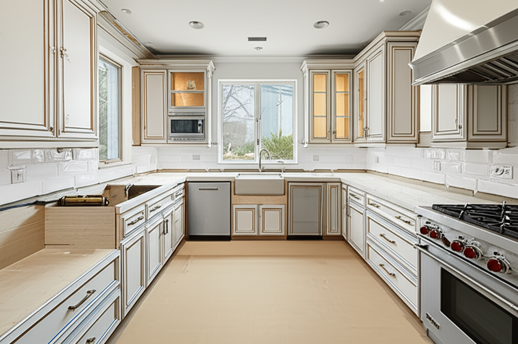 Kitchen countertop installation